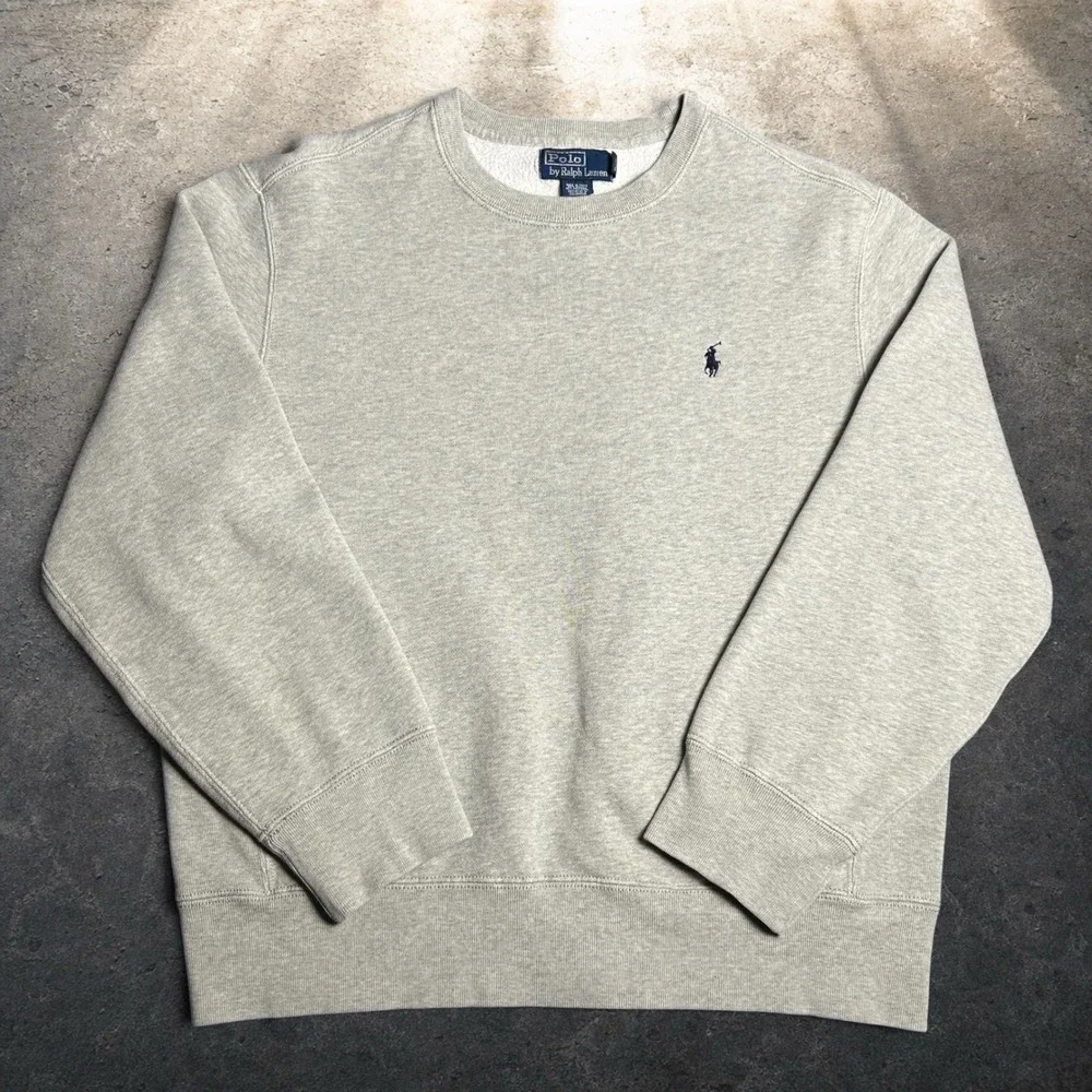 Polo Ralph Lauren Crewneck Sweatshirt Gray Vintage 90s Size Large